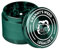 Granny‘s ® Premium Aluminium Grinder | messerscharfes Mahlwerk | ∅ 6,3 cm | 4-teilig | inkl. Pollenschieber | Kräutermühle in Grün | Geschenkset Grinder