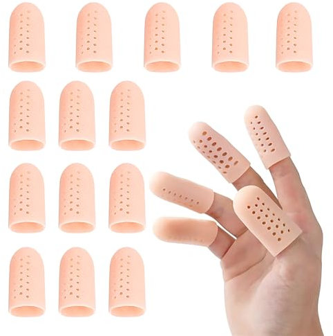 14 Stück Fingerschutz Silikon, Fingerlinge Daumenschutz Silikon Daumen Fingerkuppen Finger Schutz Abdeckungen Fingerkuppen Schutz Abdeckungen