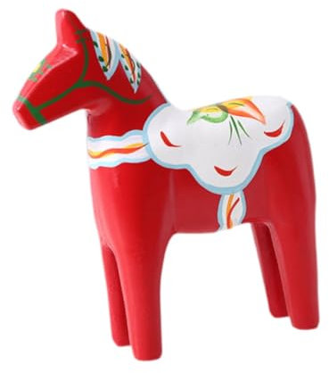 Baoblaze Schwedische Dala-Pferd-Statue, Kunstharz, Dala-Pferd, Farbmalerei, Klassische Neuheit, Wohnkultur, Kunsthandwerk, Dalapferd-Ornament, Rot