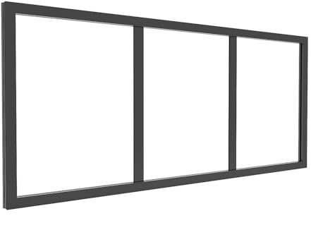 Vente-unique - Oberlicht Bayview -L 93cm x B 3.5cm x H 40cm- Aluminium - schwarz