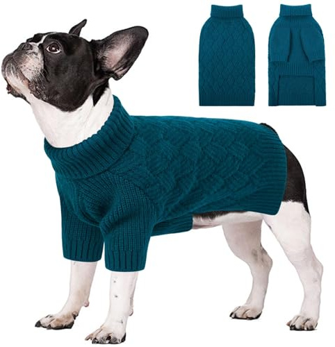 AOFITEE Hundepullover Mittelgroße Hunde, Winter Hundepulli mit Rollkragen | Rollkragen Hund Pullover mit Geschirr öffnung Weihnachten Hundepulli Sweater für Kleine Mittelgroße Große Hunde