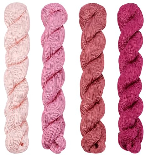 FREEBLOSS 4 Stück Sashiko Garn Sashiko Strang 100 m X 4 Farben (Lila) | Baumwoll Stickgarn Für Japanisches Quilt Und Stick Sashiko Set Zubehör Nähgarn