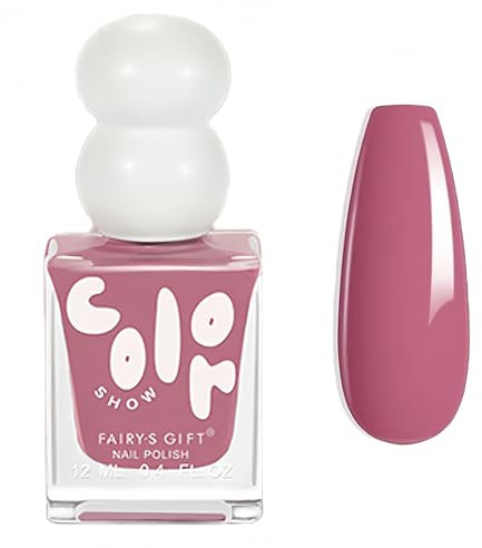 Nail Varnish - Dusty Pink Nail Polish - Quick Dry & Long Lasting Mauve Nail Polish - Chip Resistant Dark Pink Nail Varnish - No Need Uv Lamp for Women Girls DIY Manicure Nail Art