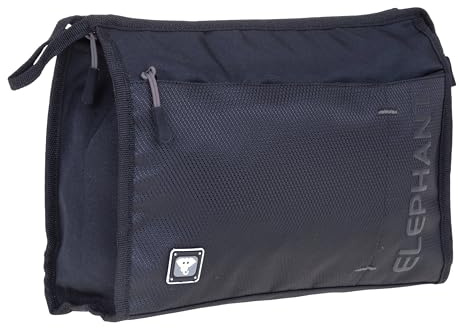 Kulturtasche Washbag groß Damen Herren Elephant Large Kosmetiktasche Travel Reise Tasche Beautycase Kulturbeutel 4 L Dark 3620 Auswahl + Beutel (Schwarz GRAU)