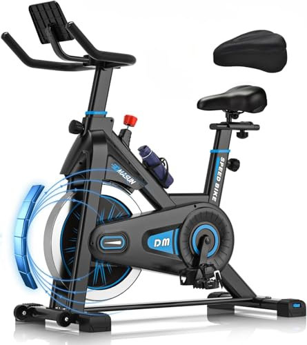 DMASUN Cyclette da Casa con Resistenza Regolabile, cyclette professionale da Appartamento Silenziosa con Schermo LCD Migliorata, Sedile Comodo e Grande, App compatibile, Capacità Massima 180KG