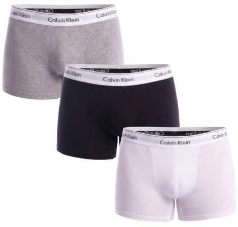 Calvin Klein 3er-Pack Icon Baumwoll-Stretch-Boxershorts für Herren NB4286 | Herrenunterwäsche, mittelhoch geschnitten, bequeme Passform, feuchtigkeitsregulierend, nahtloser Infinity Bond-Bund