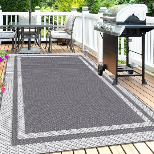 Tapis Exterieur Resistant Pluie 120x180cm Tapis de Paille en Plastique, Tapis Pique Nique Réversible Pliable Tapis Sol extérieur imperméable pour Terrasse Camping Plage