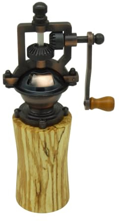 Holz Pfeffermühle Nostalgie handgemacht aus Edelhölzern | handgedrechselt | mit Kurbel | Gewürzmühle | Unikate | tolle Geschenkidee (Buche gestockt)