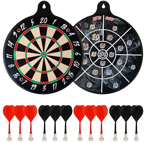 Ruthless | Battle Board | Familien-Dartscheiben-Spiel doppelseitig | magnetisch | inkl. 4 Sets magnetischer Dartpfeile