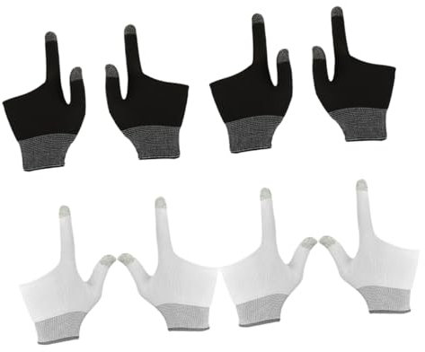 HANABASS 4Pairs Graphene Finger Gaming Gloves for Enhanced Precision and Comfort Touchscreen Gaming Billiards Fits Various Hand for E-sports Enthusiasts