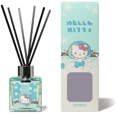 Hello Kitty Seasons 100ml Reed Diffuser Collection – Pumpkin Spiced Latte, Berry Trifle, Rose & Cherry Blossom, Tropical Pineapple (Berry Triffle)