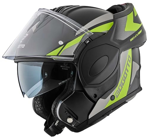 Bogotto FS-X600 Atyr Klapphelm, schwarz matt/grau/gelb, XL