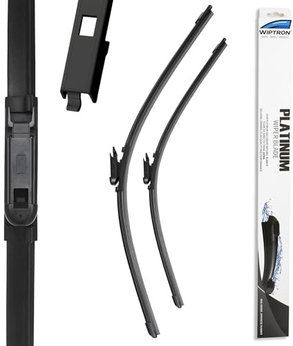 Wiptron Platinum Wiper Blade Set fits: FORD KUGA SUV (Jan 2013 to Apr 2020) Durable, Aerodynamic Front Wiper Blades with Consistent All-Climate Efficiency