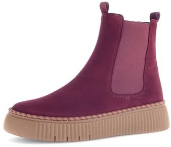 Gabor Damen Chelsea Boots, Frauen Stiefeletten,glatt-Leder,antikrosa,Casual,Fashion,metallic,Effekt,Easy-Walking,Bordeaux (EL.Uni),39 EU / 6 UK
