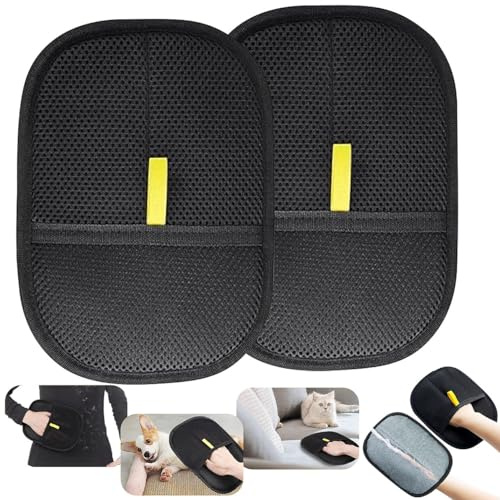 Sweetypet Fussel-Handschuhe: Fingerlose Fellhandschuhe zur Tierhaarentfernung, wiederverwendbar (Anti-Fussel-Handschuhe, Tierhaar Katze, Möbel)