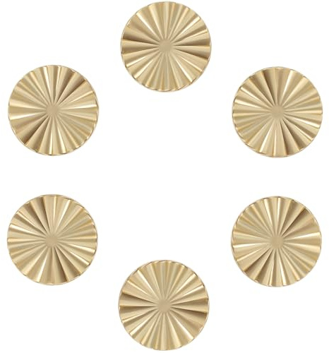 Angoily Boutons Ronds Décoratifs Dorés pour Meubles, Lot de 6 Poignées Vintage pour Commodes, Armoires et Placards Cuisine, Poignées de Tiroir Originales