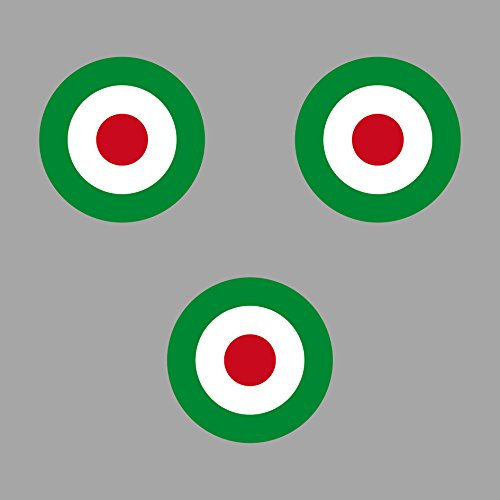 GreenIT Aufkleber Sticker 3cm Target Mod It Italia Italy Italien Roller Vespa Symbol Zeichen Auto Motorrad (3)