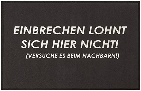 Geschenkestadl Fußmatte mit Spruch Einbrechen lohnt Sich Hier Nicht... witzig rutschfest 68 x 45 cm Schmutzfangmatte