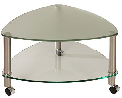 Vierhaus, 4223-GSA, Glas/Metall, ausdrehbar, rollbar, 80 x 80 x 45 cm, Glas/Edelstahlfarbig