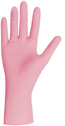 Miraflores Original Gants à usage unique en nitrile rose – Pack de 100 gants – disponibles tailles S et M – Gants jetables sans latex – Sans poudre et hypoallergénique S