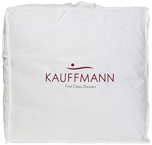 KAUFFMANN Kombinierte Daunendecke – 4 Jahreszeiten – Kombi Donatello 600 Duo – französisches Bett Größe 200 x 200 cm – 1 Bettdecke 320 g + 1 Bettdecke 480 g reine weiße europäische Daunendecke Klasse