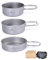 iBasingo Titan Töpf Pfannen Set Camping Kochgeschirr Leichte Outdoor 500ml 600ml 700ml Klein Metall Teller Schüssel Set Kochset mit Klappgriff Küchen Utensilien Mess Kit für 1-2 Personen Ti2032C