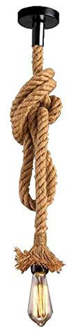 PETITES ECREVISSES Industrielles Hängeleuchte Pendelleuchte,Vintage Seil Hängelampe E27 Fassung Höhenverstellbar Dekor für Wohnzimmer Café Bar (1M)