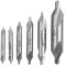 DingGreat 6Pcs HSS Center Drill Bits Set, 1/1.5/2/2.5/3/5mm 60 Degree Lathe Mill Combined Centre Drill Countersink Bit Suitable for Positioning and Chamfering Processing
