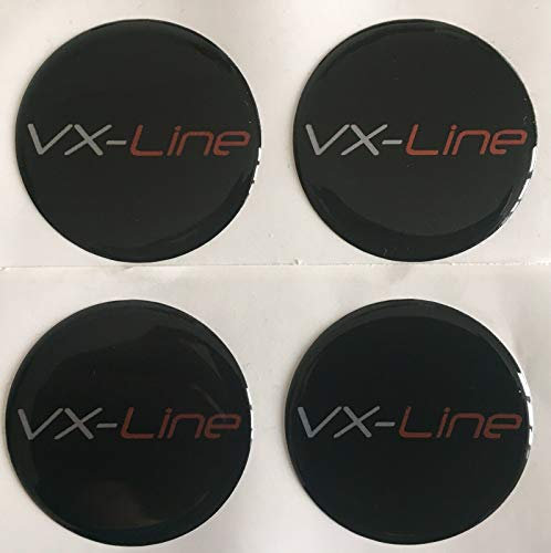 Aufkleber für Opel VX Line Alufelgen, gewölbt, 4 Stück, Corsa Insignia Astra Rot (45 mm)