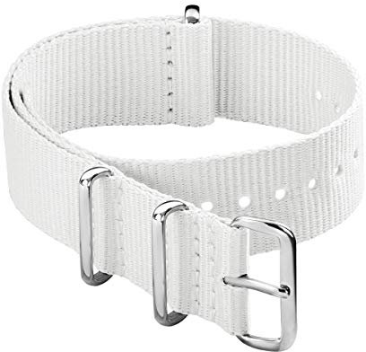 Archer Watch Straps - Klassische NATO Nylon Uhrenarmbänder (Weiß, 20mm)