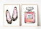 Din A4 Kunstdruck 2er-Set - ungerahmt - Schuhe Ballerinas Paris Mode Fashion Parfum Flakons Luxus Beauty Druck Poster Bild