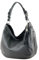 modamoda de T200 Damen Leder Schultertasche Henkeltasche handmade in Italy, Farbe:Schwarz