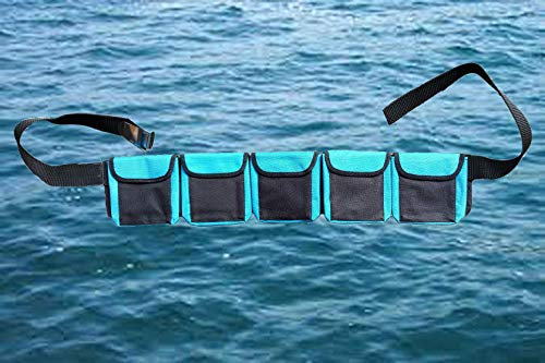 AKM - Gewichtsgürtel für Tauchen, 5 Taschen, blau, Größe M