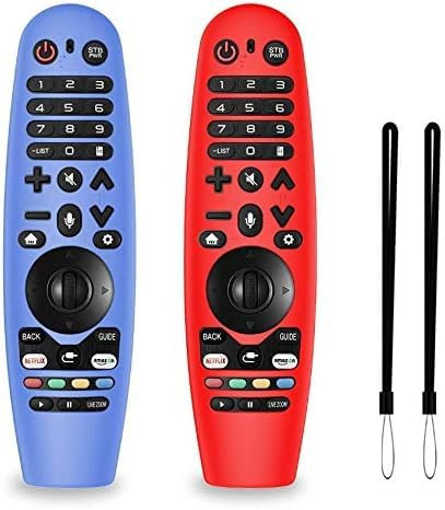 Alquar 2 Packs Silicone Remote Cover for LG AN-MR19BA / LG AN-MR18BA / LG AN-MR600 / LG AN-MR650/ Magic Remote Control, Lightweight Protective Case Cover with Lanyard for LG Smart TV Remote