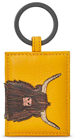 Highland Cow Schlüsselanhänger aus Leder, Gelb Yoshi