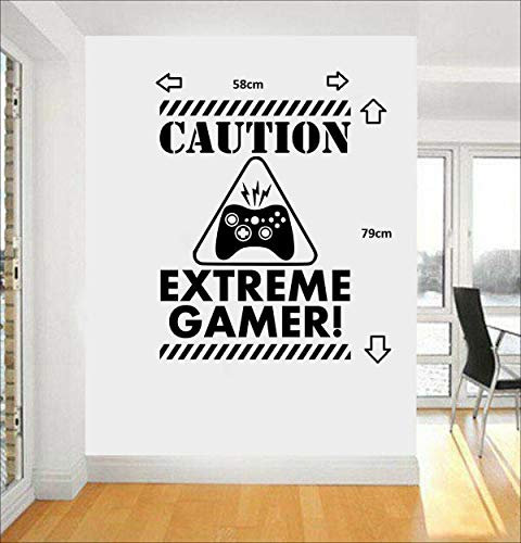 Gaming Quote Extreme Gamer Door/Wall Art Sticker/Decal Boys/Man Cave