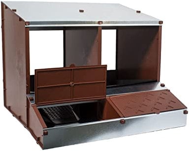 FINCA CASAREJO San Antón Hühnernest – Legenest mit 2 Fächern für 8–9 Hühner – Supergroßes Tablett zum Sammeln sauberer Eier – Aufbau ohne Werkzeug