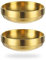 Lot de 2 grands plats à sauce ronds à double étage en acier inoxydable, plateau à condiments, assiette à sauce, bols à sushis, plateaux à apéritifs(12 cm, doré)