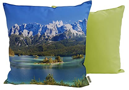 CB Home & Style Outdoor Garten Kissen Wasserabweisend 45 x 45 cm Alpen Berge See (Alpen3See)