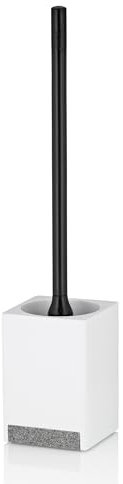 kela WC-Garnitur Cube, Polyresin, weiß, matt, Element in Steinoptik, 23695