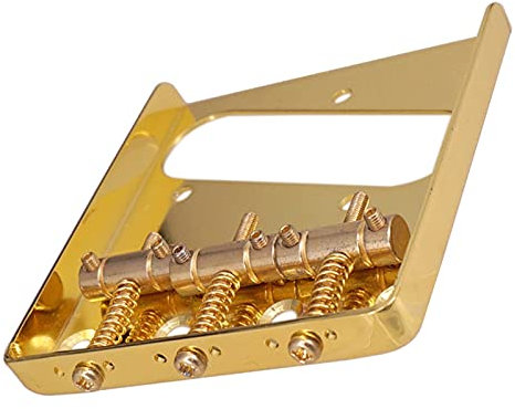 3 Cordes Selle De Guitare Électrique Tremolo Bridge Fixe pour Guitare Telecaster Ensemble système Pont Guitare (Color : Gold Spring)