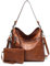 Lifetooler Handtaschen Set Gross Leder Schultertasche Umhängetasche Geldbörse Hobo Damen Taschen Set für Büro Schule Einkauf Reise eschenke für Frauen 2pcs