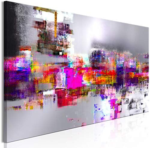 murando Acoustic Canvas Wall Art Abstract 120x40 cm / 47 x 16 Picture with acoustic foam sound absorption print image Artwork 1pcs room acoustics soundproofing colorful like painted a-A-0728-b-a