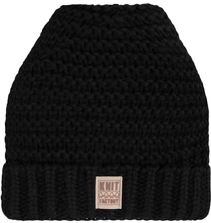 KNIT FACTORY - Alex Mütze - Strickmütze - Aus Wolle - Robusten Look - Schwarz