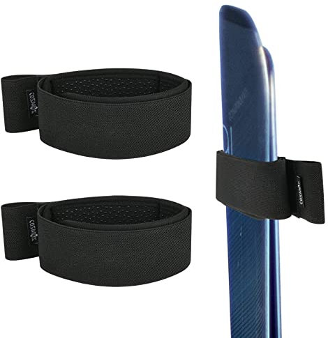 Cosmos 2 x Ski-Verschlüsse, Ski- und Stangenträgergurt, verstellbare Ski-Wraps zum Tragen von Ski-Ausrüstung, Winter, vermeiden Sie Probleme und mühelos