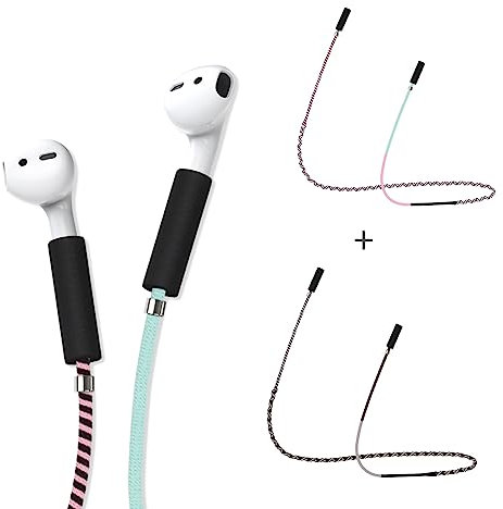 Cordón para Auriculares extendido 70 cm Gancho para la Oreja Compatible con Airpods Huawei Freebuds Auriculares intraurales (2 Unidades)
