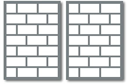 Kunstziegel-Schablonen-Set – enthält 2 identische Ziegelwand-Schablonen zum Malen großer Musterdesigns auf Wänden, Böden und mehr – eine tolle Wandschablone, Bodenschablone und