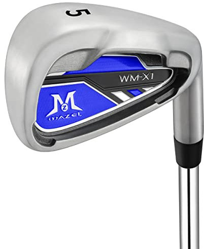 MAZEL Men's Right Handed Silver Golf Irons Set (5 Iron, Steel Shaft, Flex S)