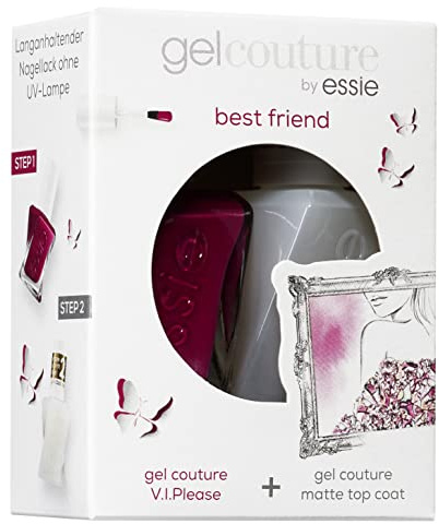 essie Nagellack gel couture Routine Geschenkset best friend (Nr. 40 fairy tailor​, nude, 13, 5 ml + gel couture matte top coat, 13, 5 ml)