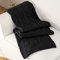 Aormenzy Schwarze Strick-Überwurfdecke, übergroß, Zopfmuster, dekorative Überwurfdecke, weiche, gemütliche Strickdecke für Sofa, Couch, Bett, 152,4 x 203,2 cm